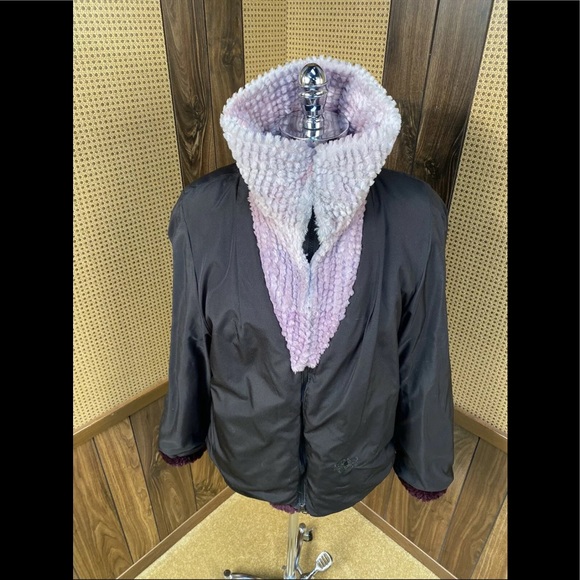 JEAN CRISAN FOURRURE MADE IN CANADA DYED PURPLE OMBRE SHEARED BEAVER FUR JACKET - Picture 7 of 9